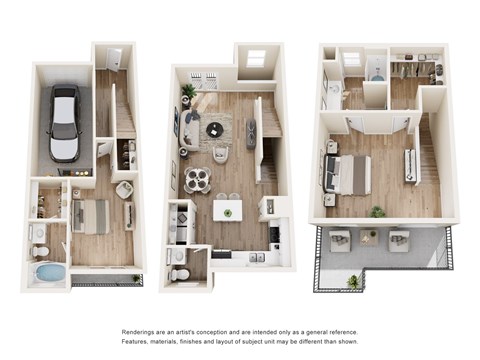 Floor plan for 2 beds, 2 baths, 1370 sqft
